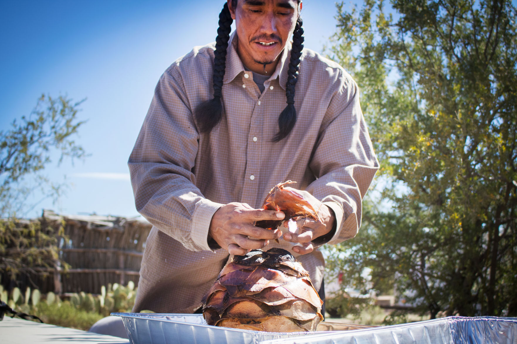 Agave roasted to make candy in Sells
